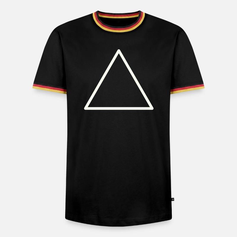 Geometric Shape Triangle Outline - Men's Ringer Shirt - black/tricolour