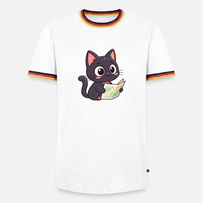 Lese- und Kartenchat - Männer Kontrast-T-Shirt - Weiß/Dreifarbig