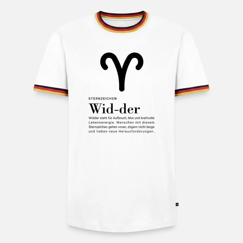 Sternzeichen Widder - Männer Kontrast-T-Shirt - Weiß/Dreifarbig