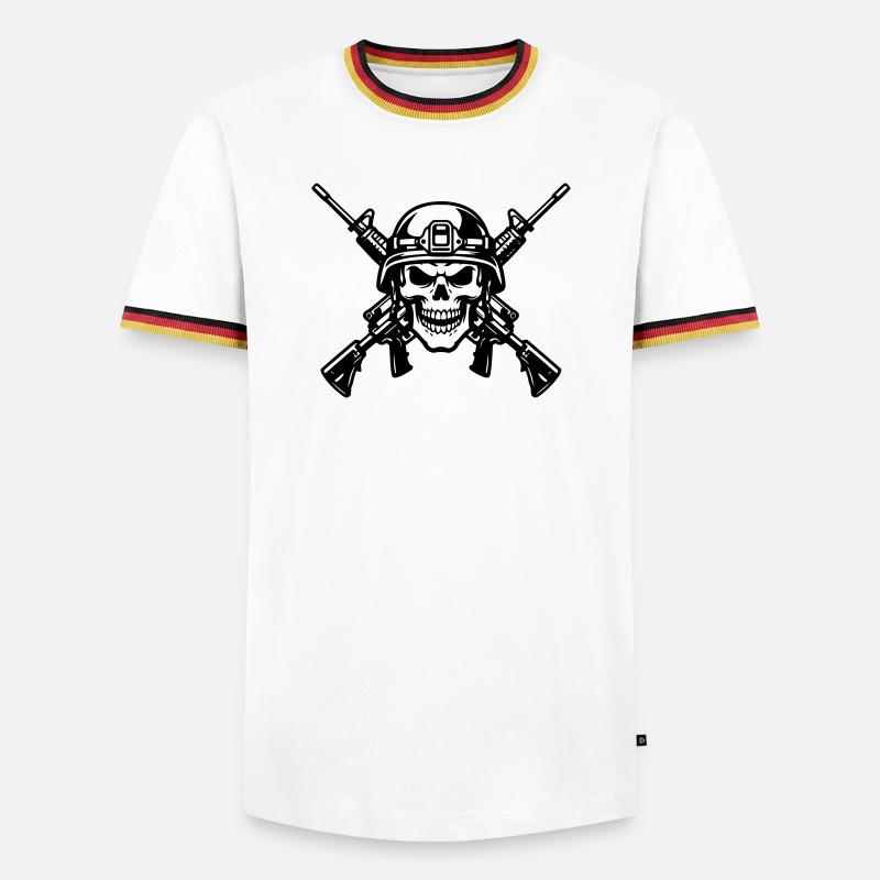 Krieg - Männer Kontrast-T-Shirt - Weiß/Dreifarbig