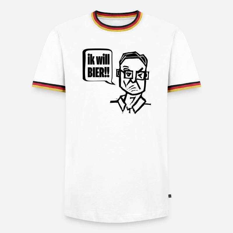 Der Kiecker will Pils - Männer Kontrast-T-Shirt - Weiß/Dreifarbig