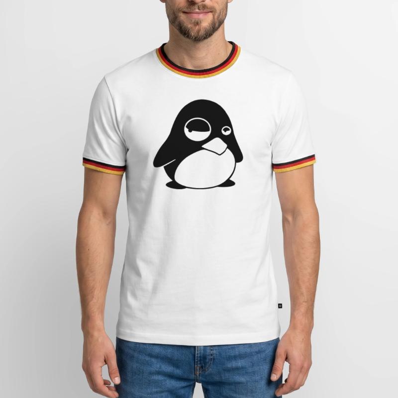 Grumpy Tux – Funny Linux Penguin for Nerds Men's Ringer Shirt