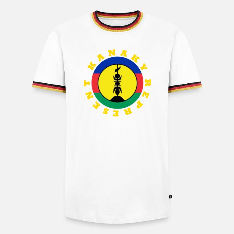 KANAKY REPRESENT ROUND - Men's Ringer Shirt - white/tricolour