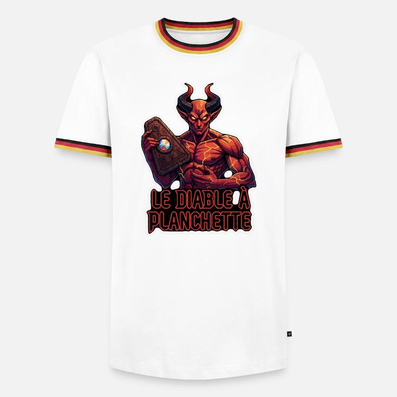 Le Diable à Planchette - Männer Kontrast-T-Shirt - Weiß/Dreifarbig