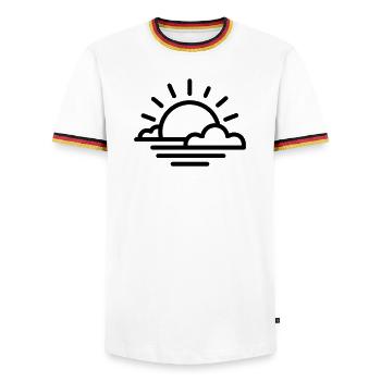 coucher de soleil - T-shirt contrasté Homme - blanc/tricolore - Devant - AI Model Female 172 light (172cm) & AI Model Male 185 light (185cm)