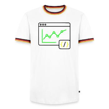 Web Analysis Chart Coding Browser Vector - Men's Ringer Shirt - white/tricolour - Front - AI Model Female 172 light (172cm) & AI Model Male 185 light (185cm)