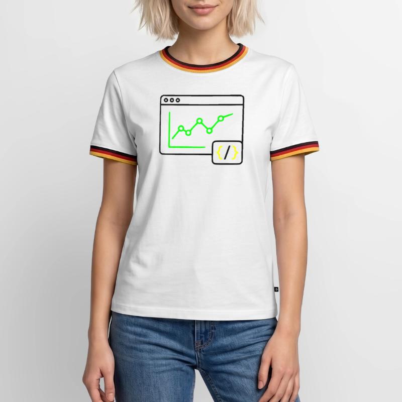 Web Analyse Chart Coding Browser Vektor Männer Kontrast-T-Shirt