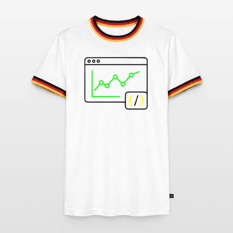 Web Analyse Chart Coding Browser Vektor Männer Kontrast-T-Shirt