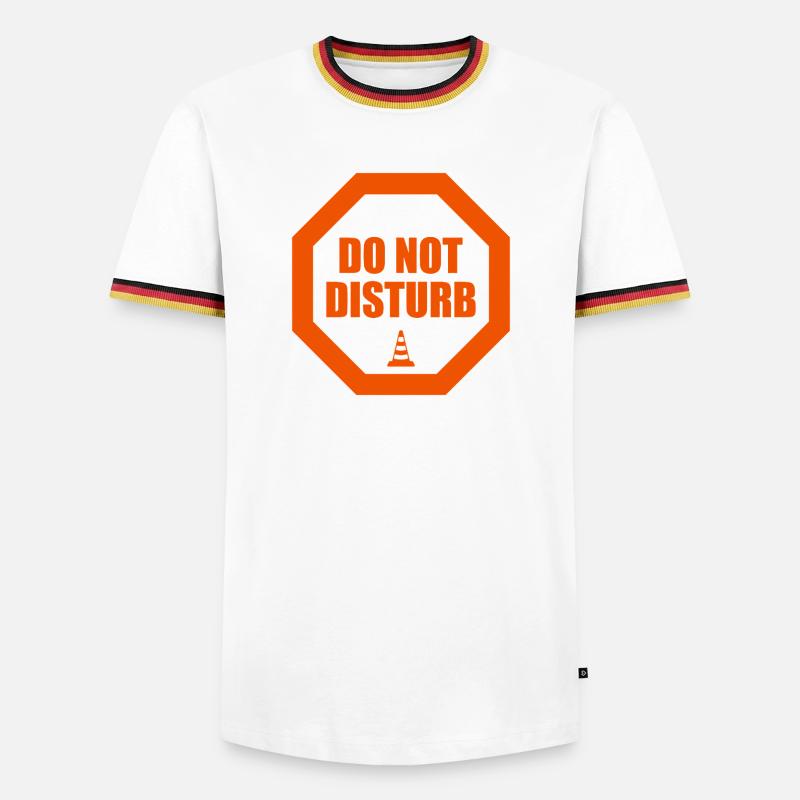 Do Not Disturb Warnung Stoppschild Statement - Männer Kontrast-T-Shirt - Weiß/Dreifarbig