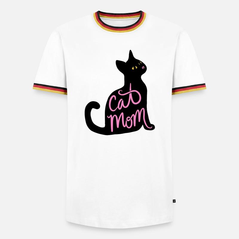 Cat Mom Neon Script - Men's Ringer Shirt - white/tricolour