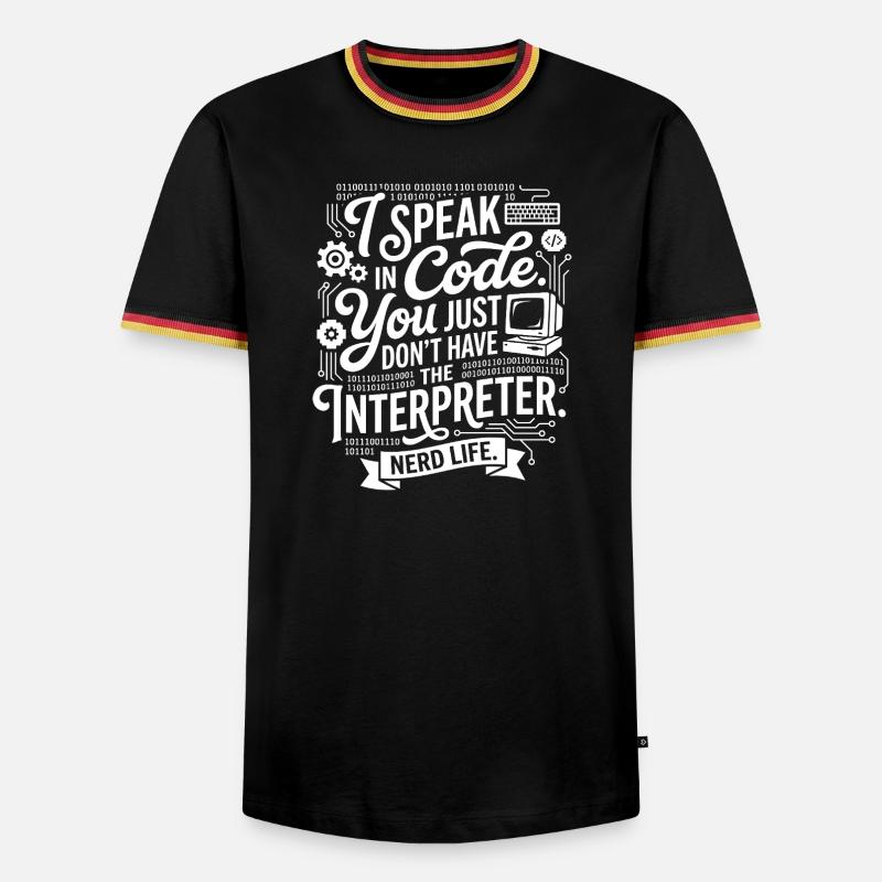 Codeflüstern Nerdleben - Men's Ringer Shirt - black/tricolour