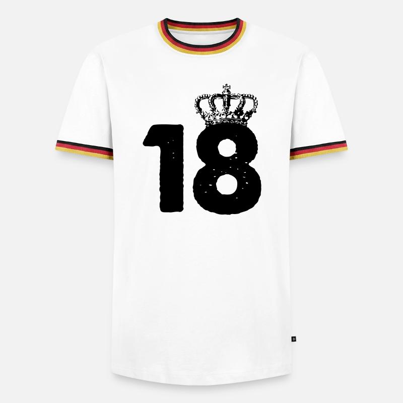 18 couronnes - T-shirt contrasté Homme - blanc/tricolore