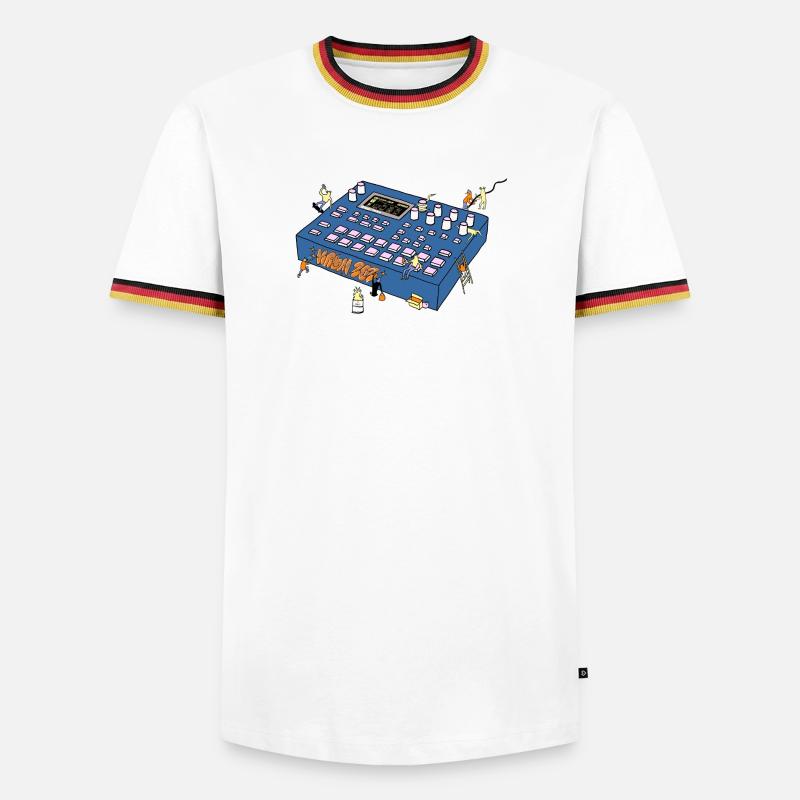 Mixing console - Männer Kontrast-T-Shirt - Weiß/Dreifarbig