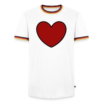 rotes Herz rot Geschenk Valentinstag - Männer Kontrast-T-Shirt - Weiß/Dreifarbig - Vorne - AI Model Female 172 light (172cm) & AI Model Male 185 light (185cm)