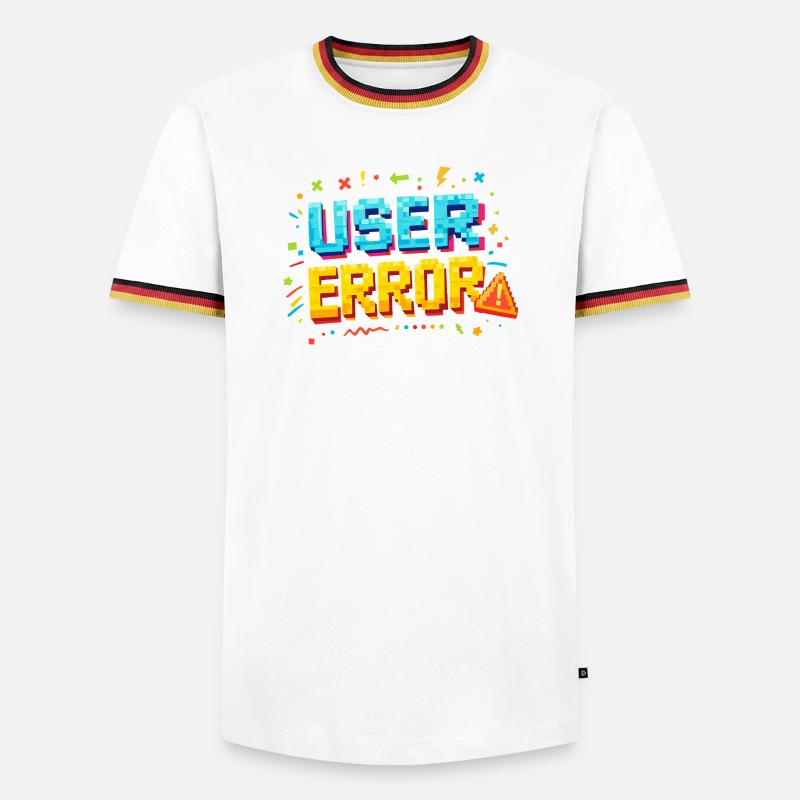 User Fehler Pixelkunst - Männer Kontrast-T-Shirt - Weiß/Dreifarbig