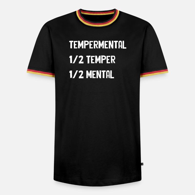 Tempermental Split Typography - Men's Ringer Shirt - black/tricolour