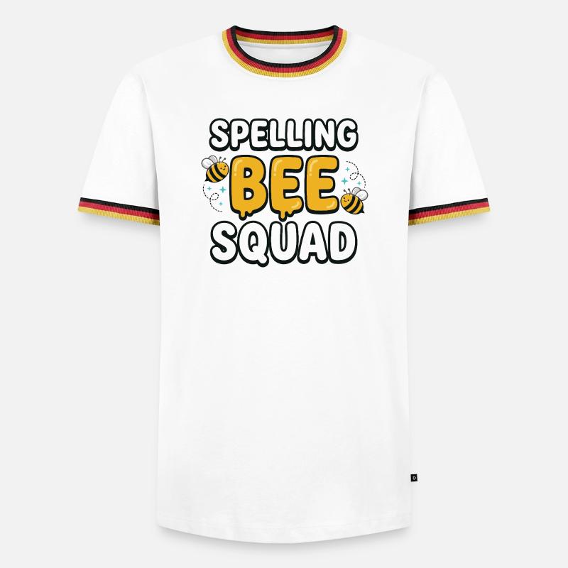Spelling Bee Squad Cute Bee Team - Männer Kontrast-T-Shirt - Weiß/Dreifarbig