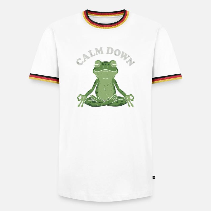Little Toad Meditation Pose - Men's Ringer Shirt - white/tricolour