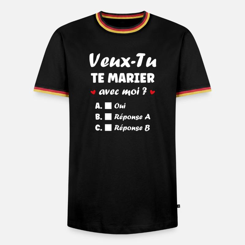 Interactive Wedding Proposal - Men's Ringer Shirt - black/tricolour