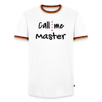 Master 2026 Graduation Graduation - Men's Ringer Shirt - white/tricolour - Front - AI Model Female 172 light (172cm) & AI Model Male 185 light (185cm)