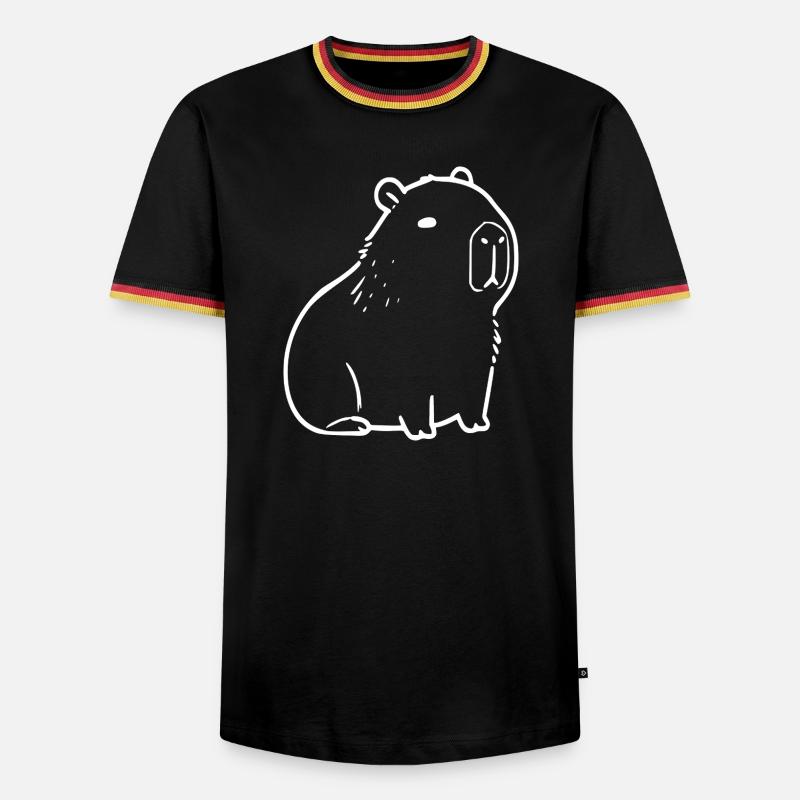 Capybara capybara white - Men's Ringer Shirt - black/tricolour