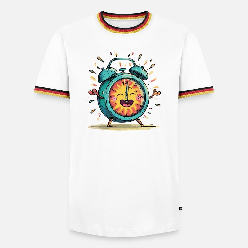 Sun Alarm Clock Celebration Image - Men's Ringer Shirt - white/tricolour
