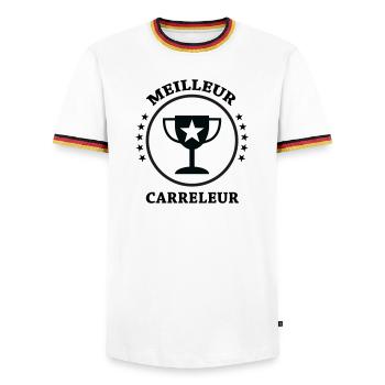 Meilleur Carreleur - T-shirt contrasté Homme - blanc/tricolore - Devant - AI Model Female 172 light (172cm) & AI Model Male 185 light (185cm)