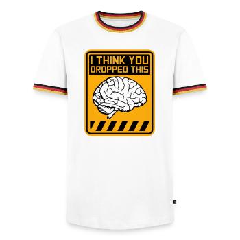 I Think You Dropped This Brain Sarcasm Humor - Men's Ringer Shirt - white/tricolour - Front - AI Model Female 172 light (172cm) & AI Model Male 185 light (185cm)