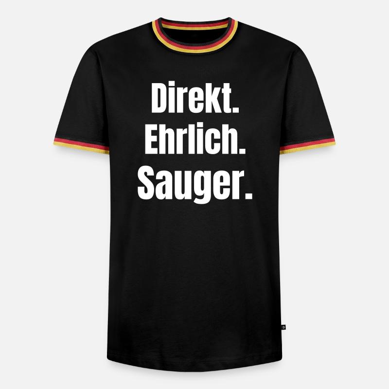 Direkt Ehrlich Sauger Statement - Männer Kontrast-T-Shirt - Schwarz/Dreifarbig