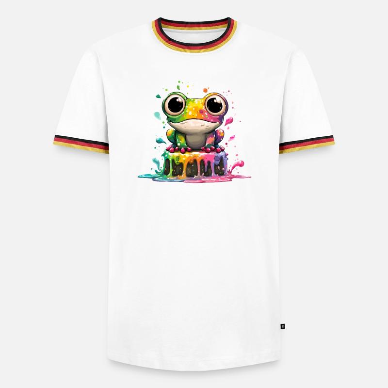 Rainbow Frog Kitchen Magic - Men's Ringer Shirt - white/tricolour