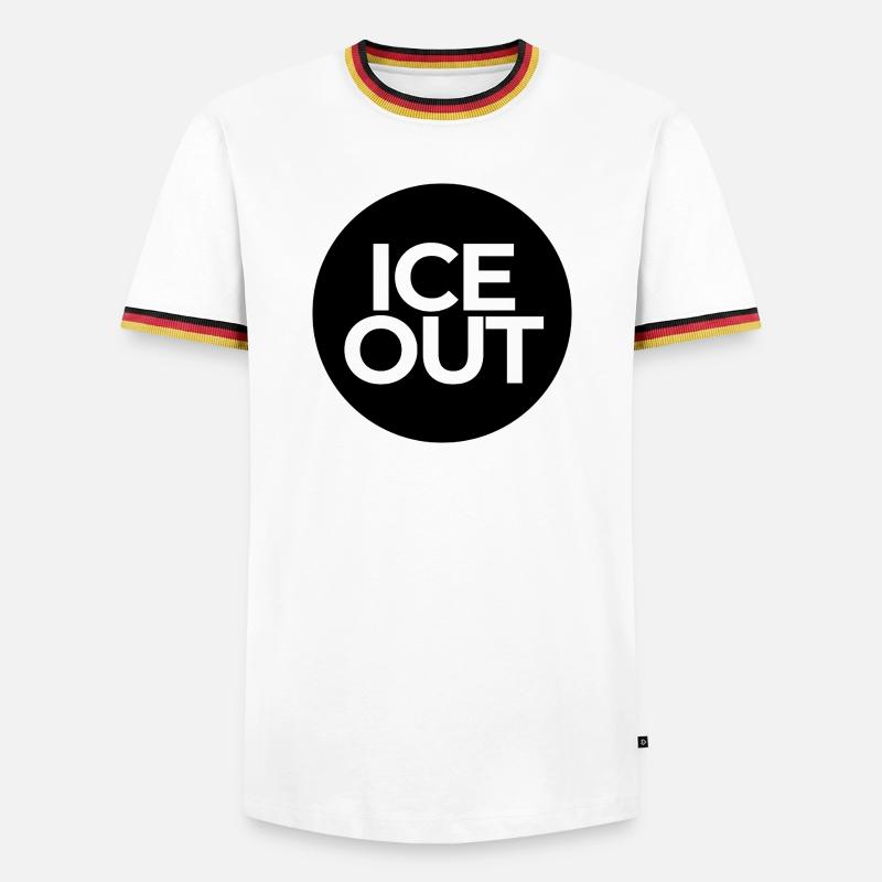 I C E OUT  - Männer Kontrast-T-Shirt - Weiß/Dreifarbig