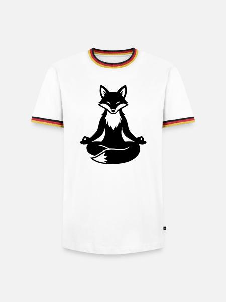 Meditating Fox Zen - Men's Ringer Shirt - white/tricolour