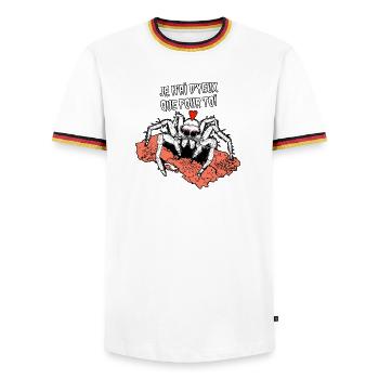 I ONLY HAVE EYES FOR YOU! (spider) - Men's Ringer Shirt - white/tricolour - Front - AI Model Female 172 light (172cm) & AI Model Male 185 light (185cm)