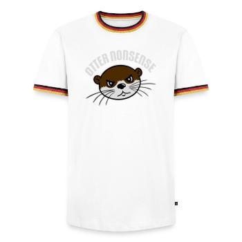 Otter Nonsense Lustig Wortspiel Otter Liebe Spruch - Männer Kontrast-T-Shirt - Weiß/Dreifarbig - Vorne - AI Model Female 172 light (172cm) & AI Model Male 185 light (185cm)