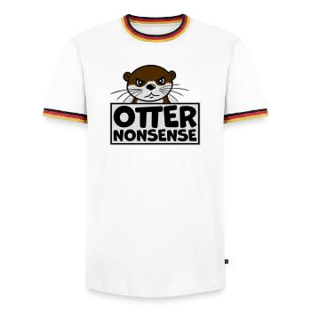 Otter Nonsense Lustig Wortspiel Otter Liebe Spruch - Männer Kontrast-T-Shirt - Weiß/Dreifarbig - Vorne - AI Model Female 172 light (172cm) & AI Model Male 185 light (185cm)