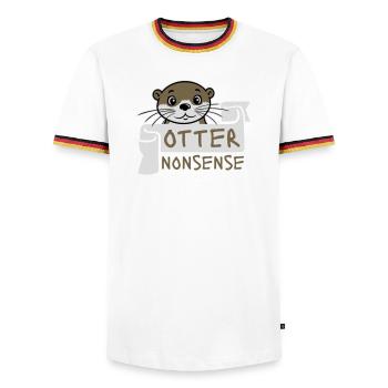 Otter Nonsense Lustig Wortspiel Otter Liebe Spruch - Männer Kontrast-T-Shirt - Weiß/Dreifarbig - Vorne - AI Model Female 172 light (172cm) & AI Model Male 185 light (185cm)