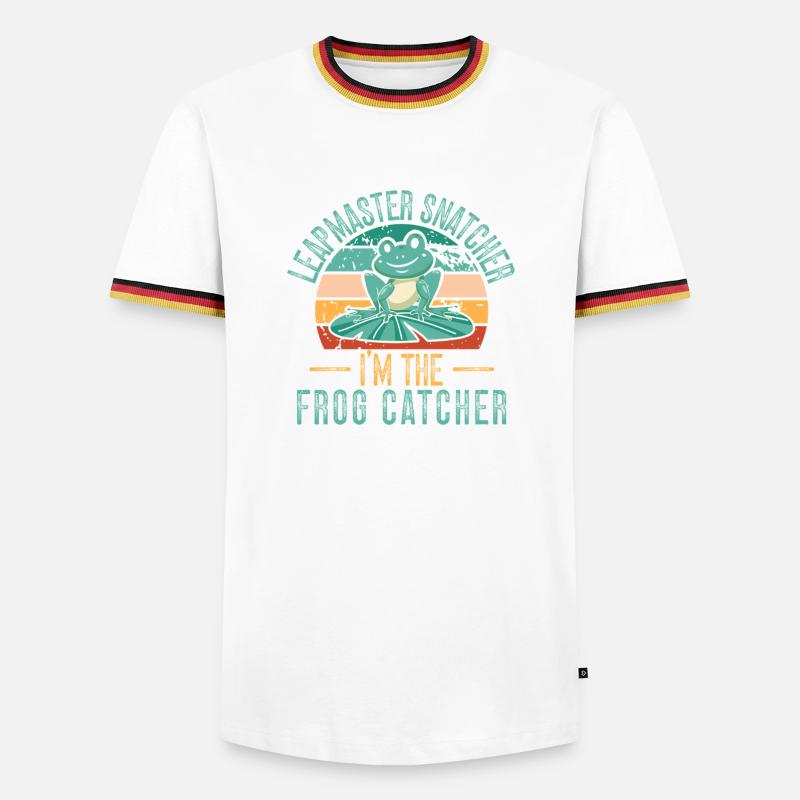 Frog Catcher Leapmaster Snatcher Frog - Men's Ringer Shirt - white/tricolour