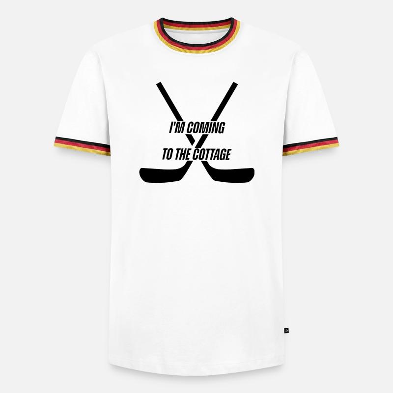 Das Häuschen - Männer Kontrast-T-Shirt - Weiß/Dreifarbig