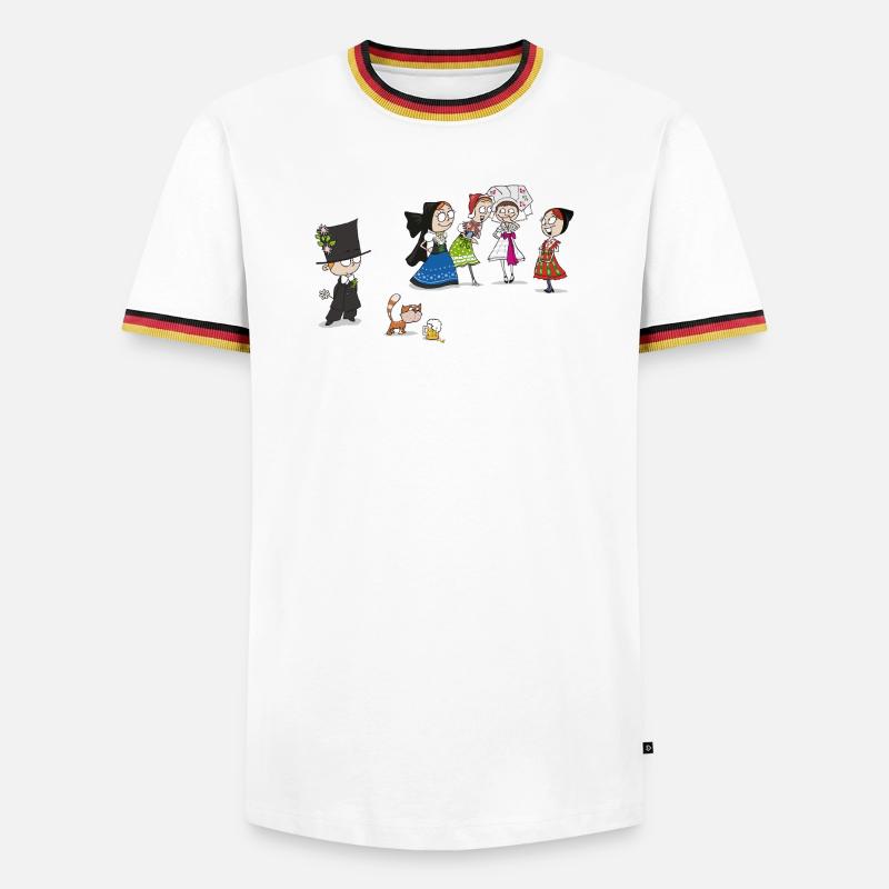 COMIC KWAS - Männer Kontrast-T-Shirt - Weiß/Dreifarbig