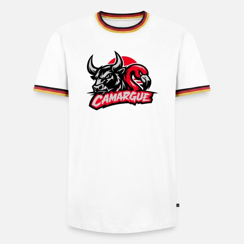 Camargue - Men's Ringer Shirt - white/tricolour