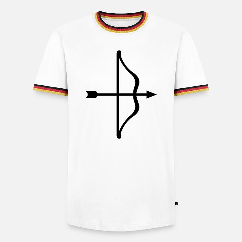 Bogen und Pfeil - Männer Kontrast-T-Shirt - Weiß/Dreifarbig