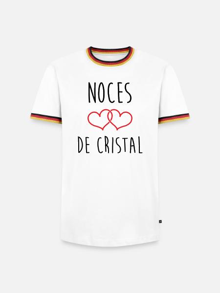 Crystal Wedding 15 Years of Marriage - Men's Ringer Shirt - white/tricolour