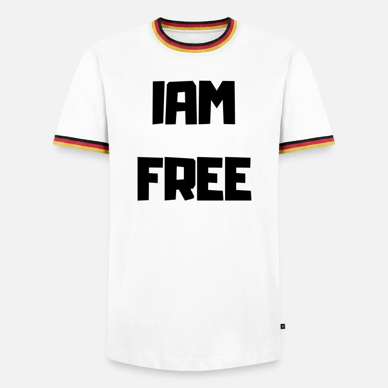 ICH BIN FREI - Männer Kontrast-T-Shirt - Weiß/Dreifarbig