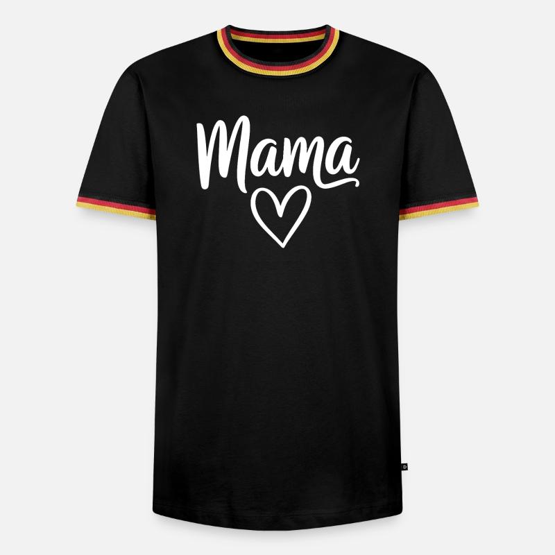 Mama Heart Script - Men's Ringer Shirt - black/tricolour