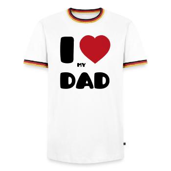 J’aime mon papa - T-shirt contrasté Homme - blanc/tricolore - Devant - AI Model Female 172 light (172cm) & AI Model Male 185 light (185cm)