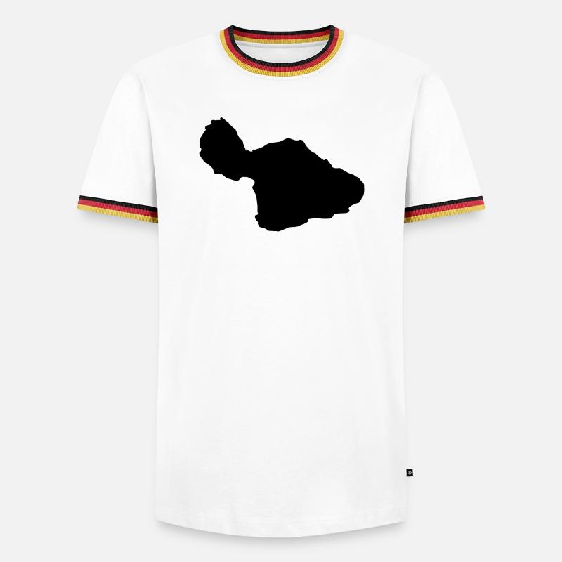 Maui map - Men's Ringer Shirt - white/tricolour
