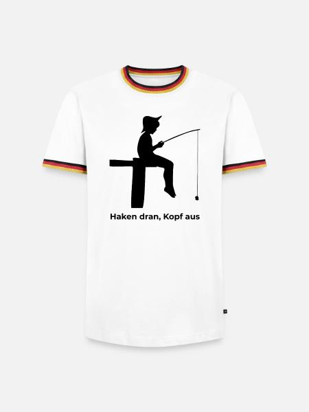 Angelruhe - Männer Kontrast-T-Shirt - Weiß/Dreifarbig