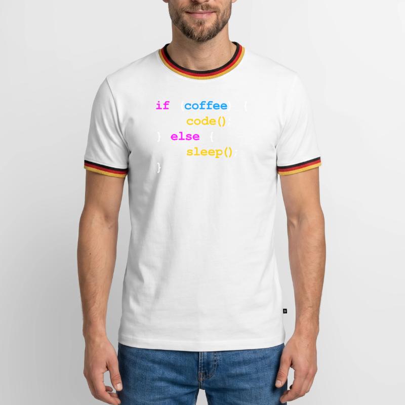 No Coffee No Code Programmer Computer Scientist Men's Ringer Shirt