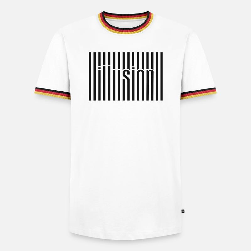 Art textuel du code-barres d’illusion - T-shirt contrasté Homme - blanc/tricolore