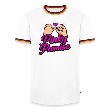 Pinky Promise Heart Promise Word of Honor Shirt - Men's Ringer Shirt - white/tricolour - Front - AI Model Female 172 light (172cm) & AI Model Male 185 light (185cm)